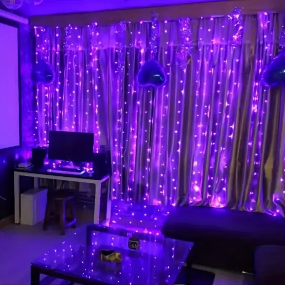 Purple LED Curtain / String Lights